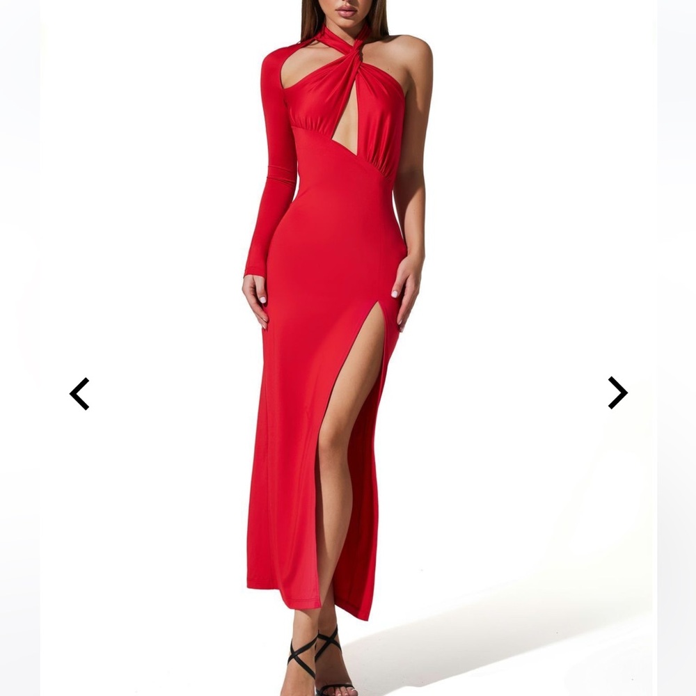 Red maxi dress
